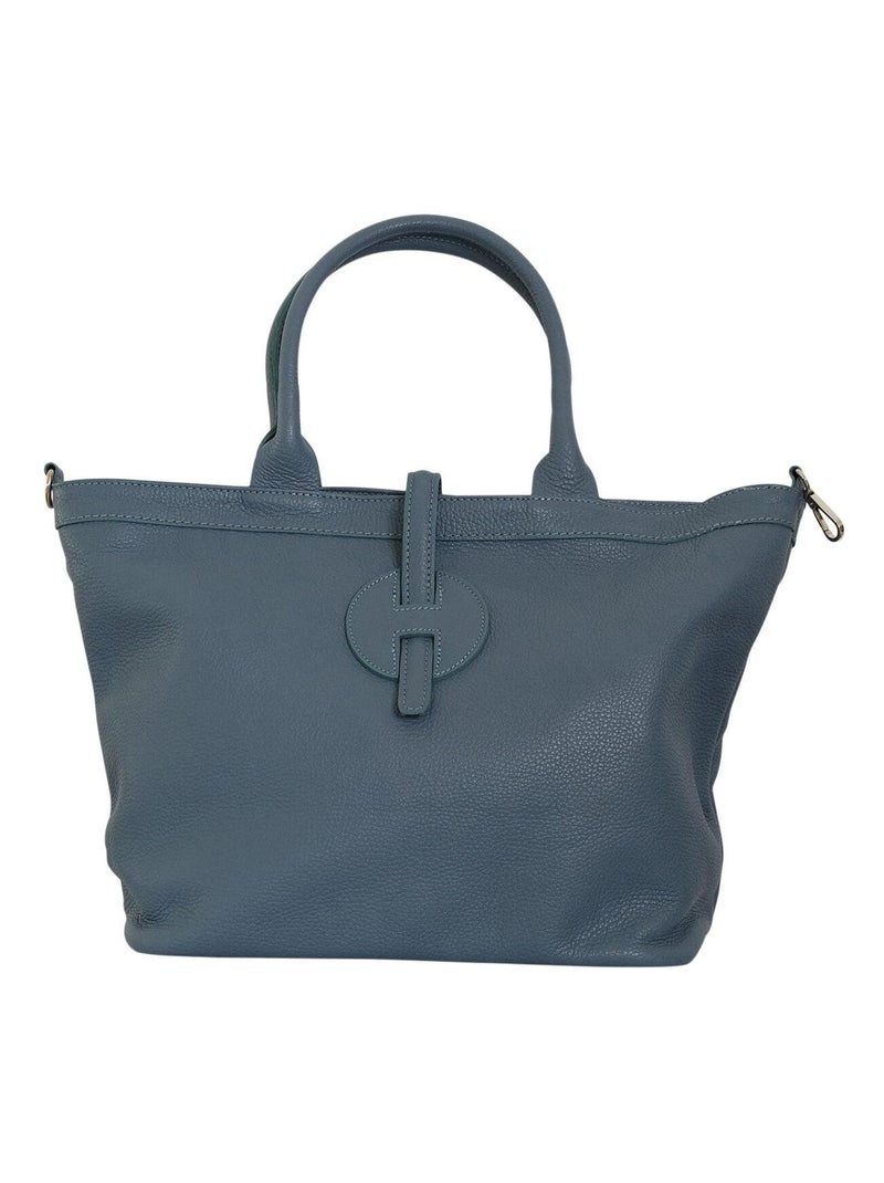 Sac à main cabas cuir CHERRY Bleu outremer - Kiabi