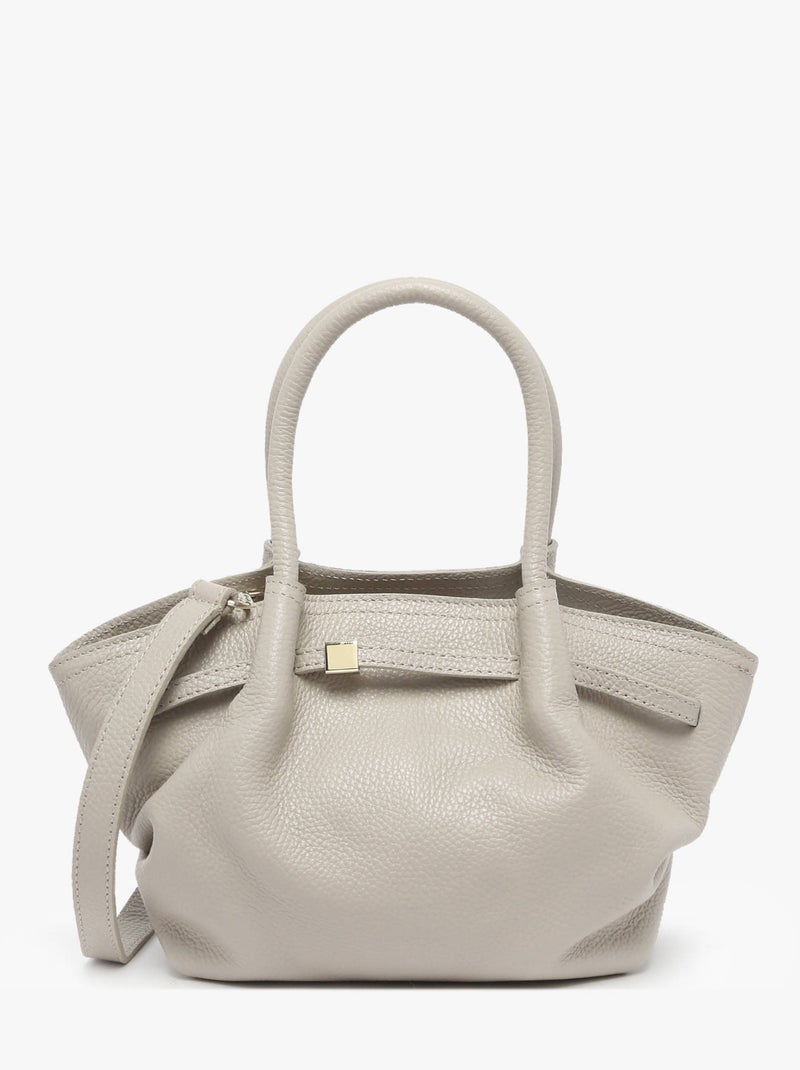 Sac À Main Caviar Cuir Milano Cuir De Vachette Gris Beige - Kiabi