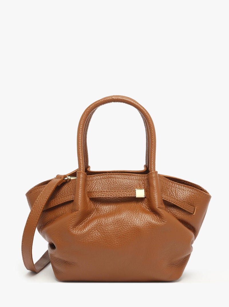 Sac À Main Caviar Cuir Milano Cuir De Vachette Marron tabac - Kiabi