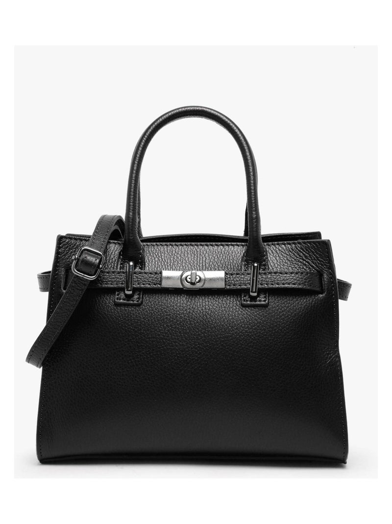 Sac À Main Caviar Cuir Milano Cuir De Vachette Noir Noir - Kiabi