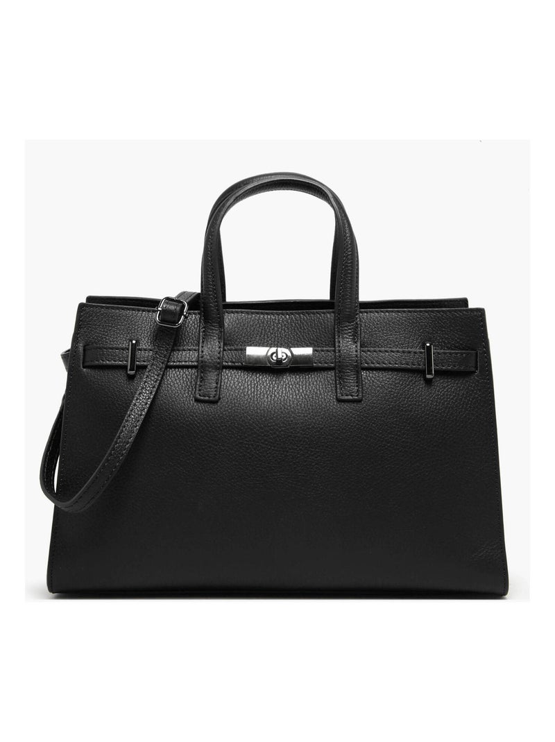 Sac À Main Caviar Cuir Milano Cuir De Vachette Noir Noir - Kiabi
