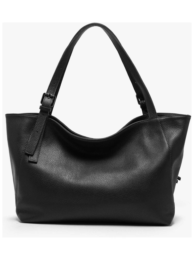 Sac À Main Caviar Cuir Milano Cuir De Vachette Noir Noir - Kiabi