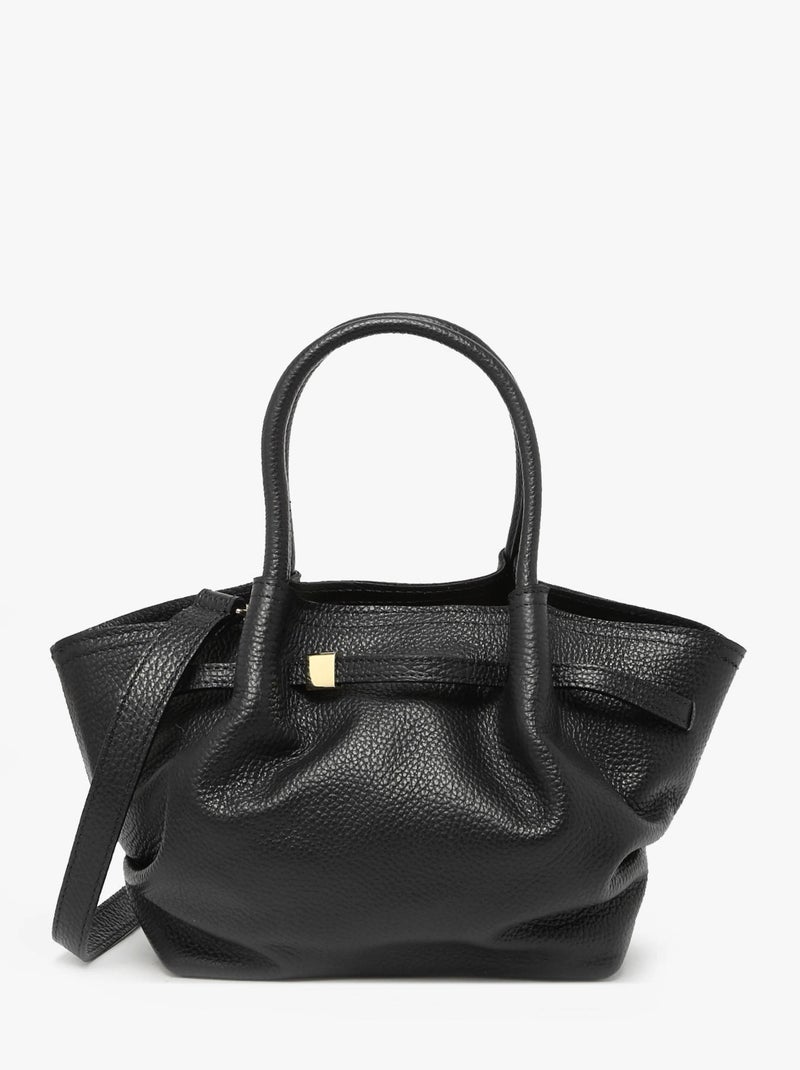 Sac À Main Caviar Cuir Milano Cuir De Vachette Noir Noir - Kiabi