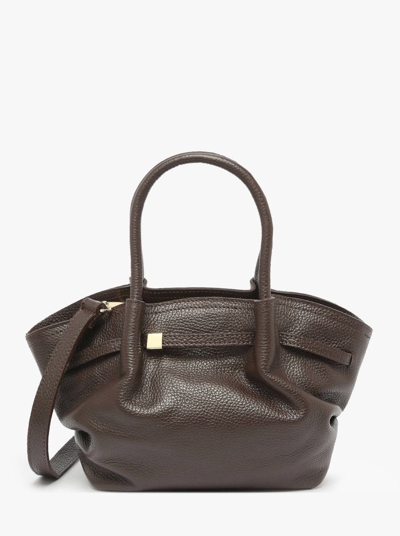 Sac À Main Caviar Cuir Milano Cuir De Vachette Noir Rouge Noir - Kiabi
