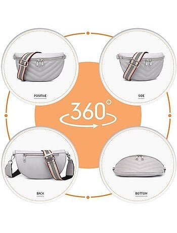 Sac à main compact cuir pu imperméable 24x9x15 cm - miss lulu