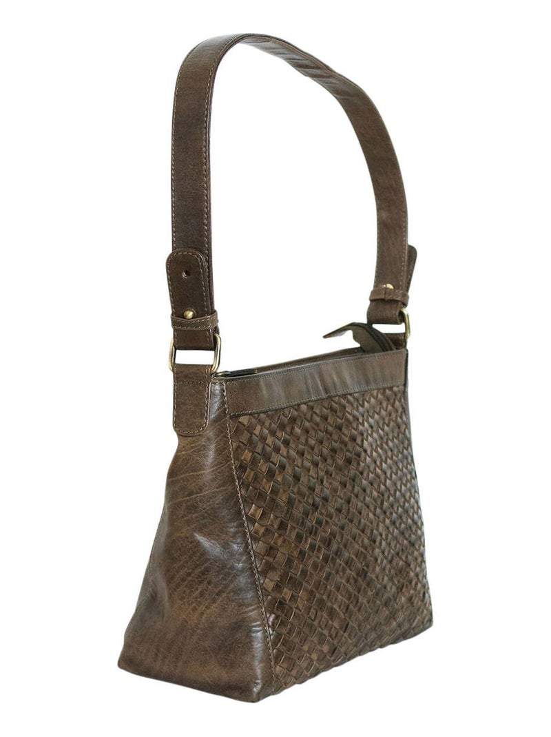 Sac à main cuir INES Marron - Kiabi