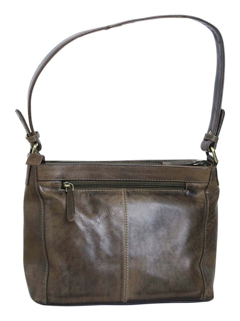 Sac à main cuir INES Marron - Kiabi