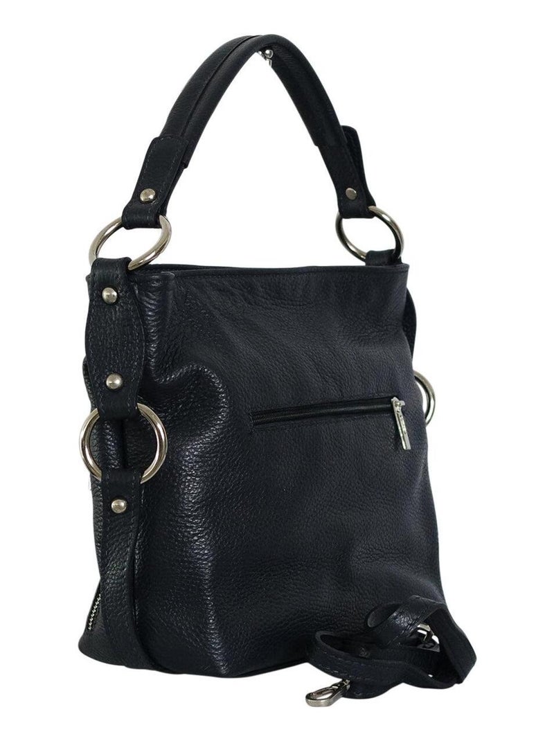 Sac à main cuir SWEETY Bleu marine - Kiabi