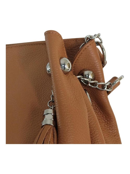 Sac à main cuir vachette italien - Kiabi