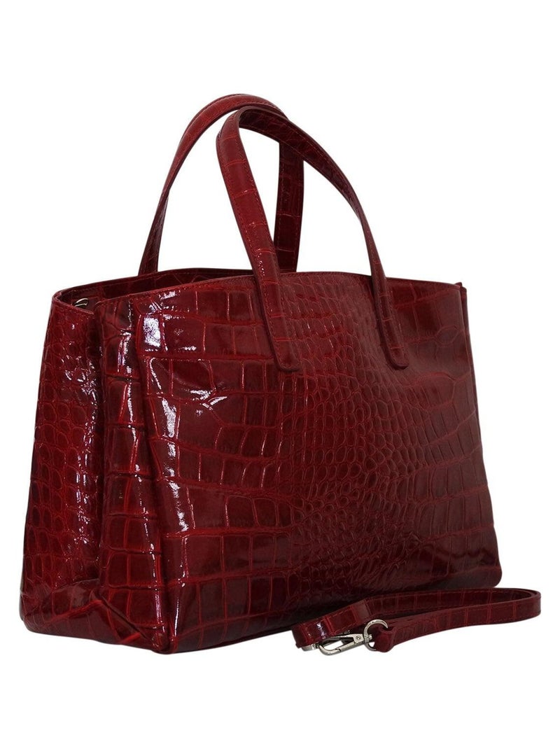 Sac a main cuir vernis Rouge - Kiabi