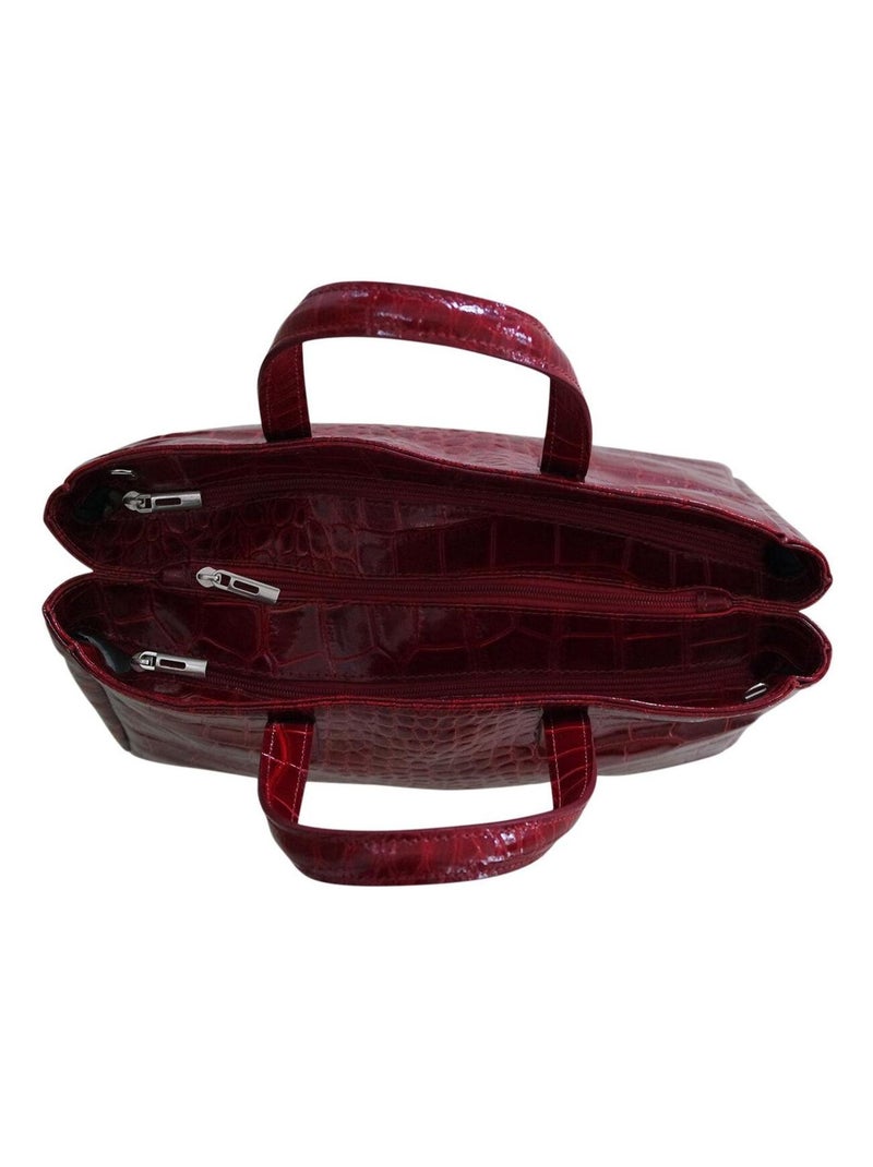 Sac a main cuir vernis Rouge - Kiabi