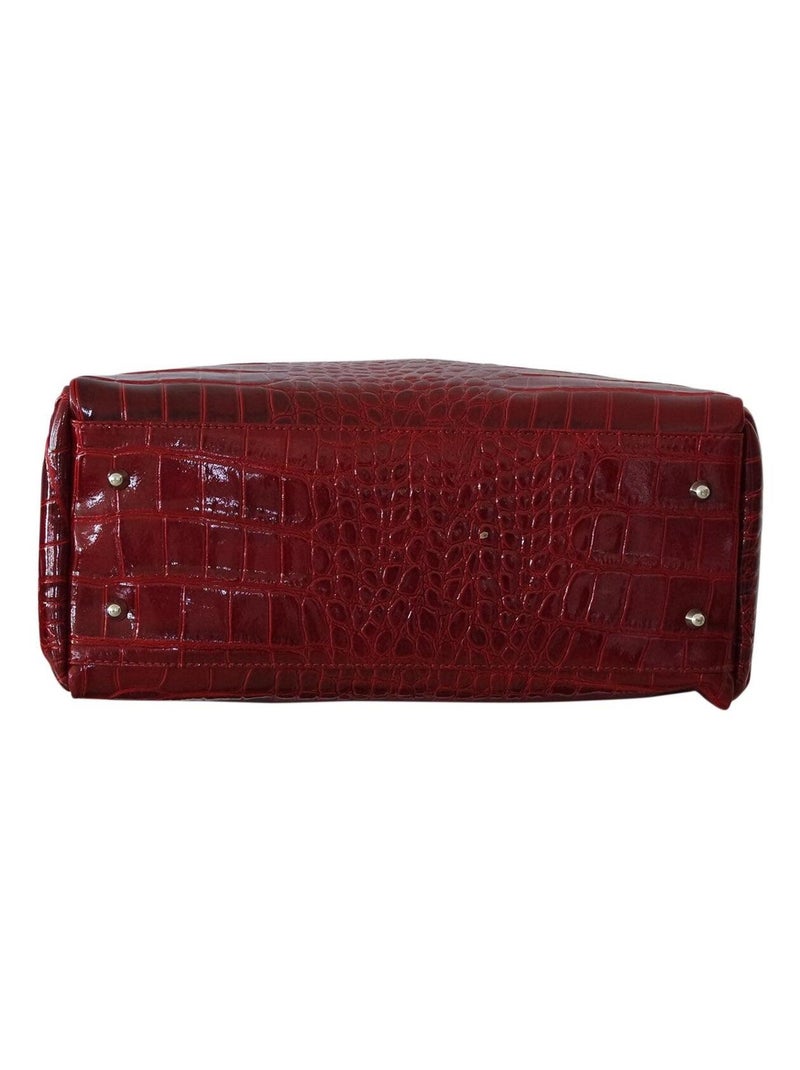 Sac a main cuir vernis Rouge - Kiabi