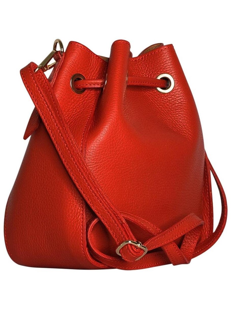 Sac à main cuir WINSTON Orange - Kiabi