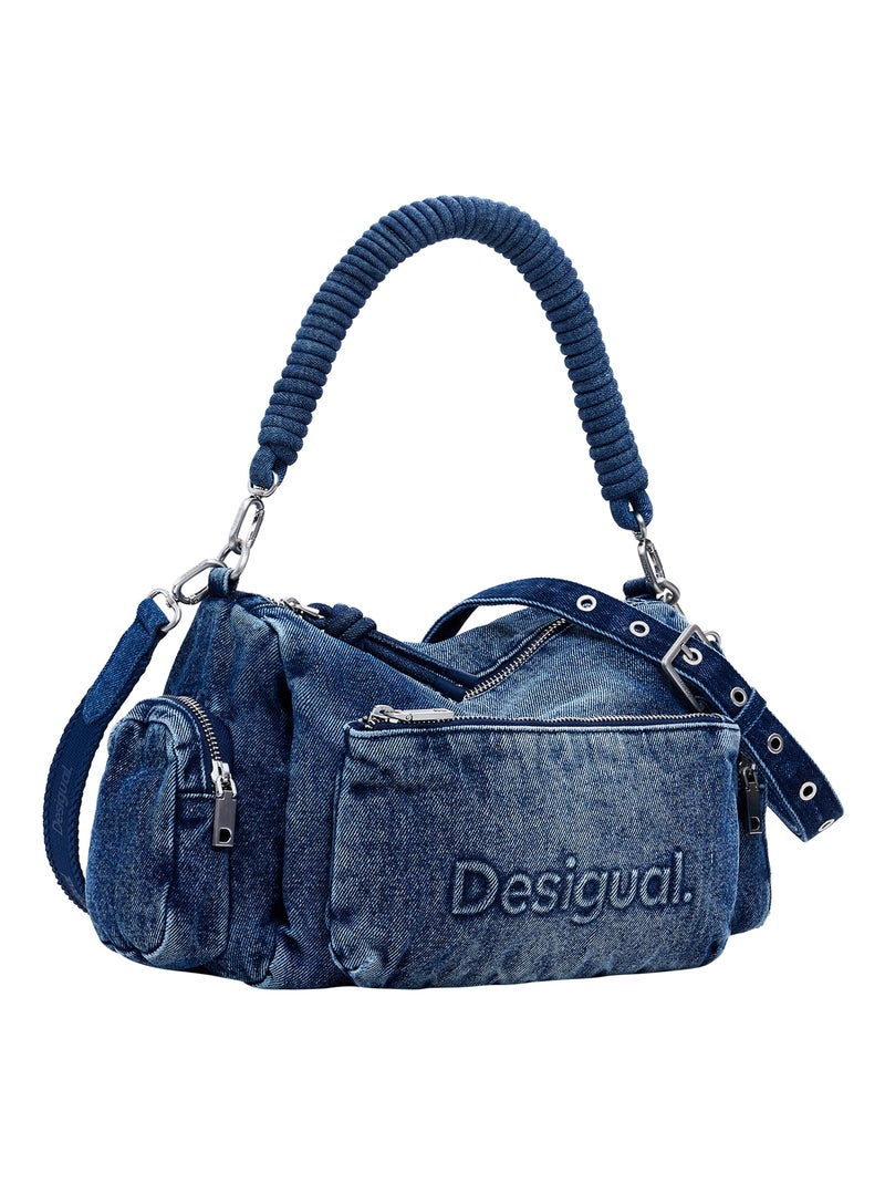 Sac à Main Desigual Half Logo Denim Habana Bleu - Kiabi
