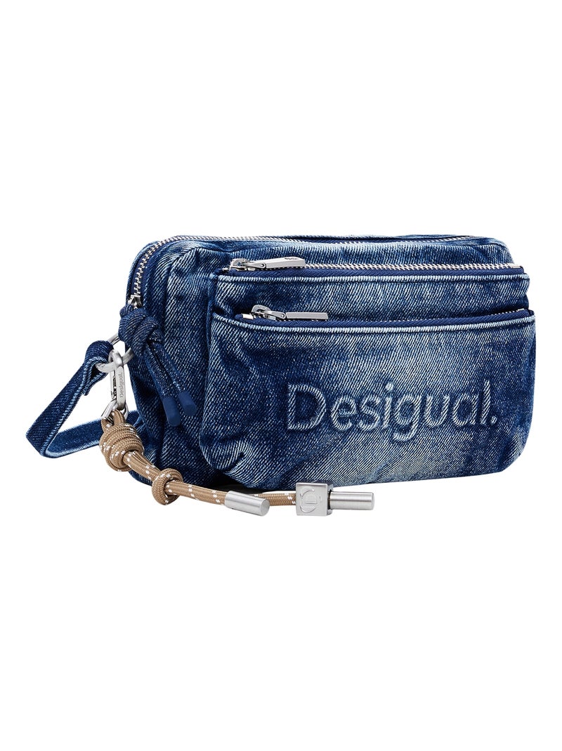 Sac à Main Desigual Half Logo Denim Julia Bleu - Kiabi