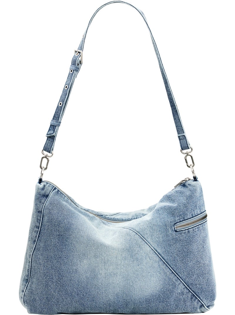 Sac à Main Desigual Half Logo Leiria Bleu denim - Kiabi