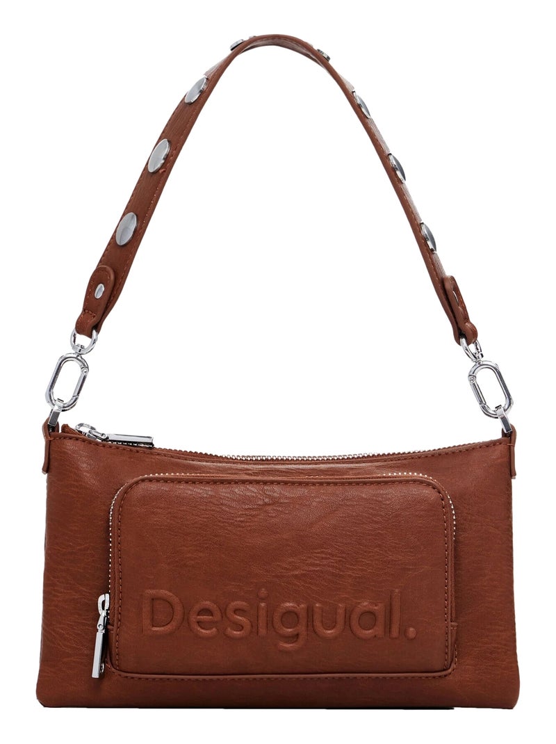 Sac A Main Desigual Half Logo Monica Marron - Kiabi