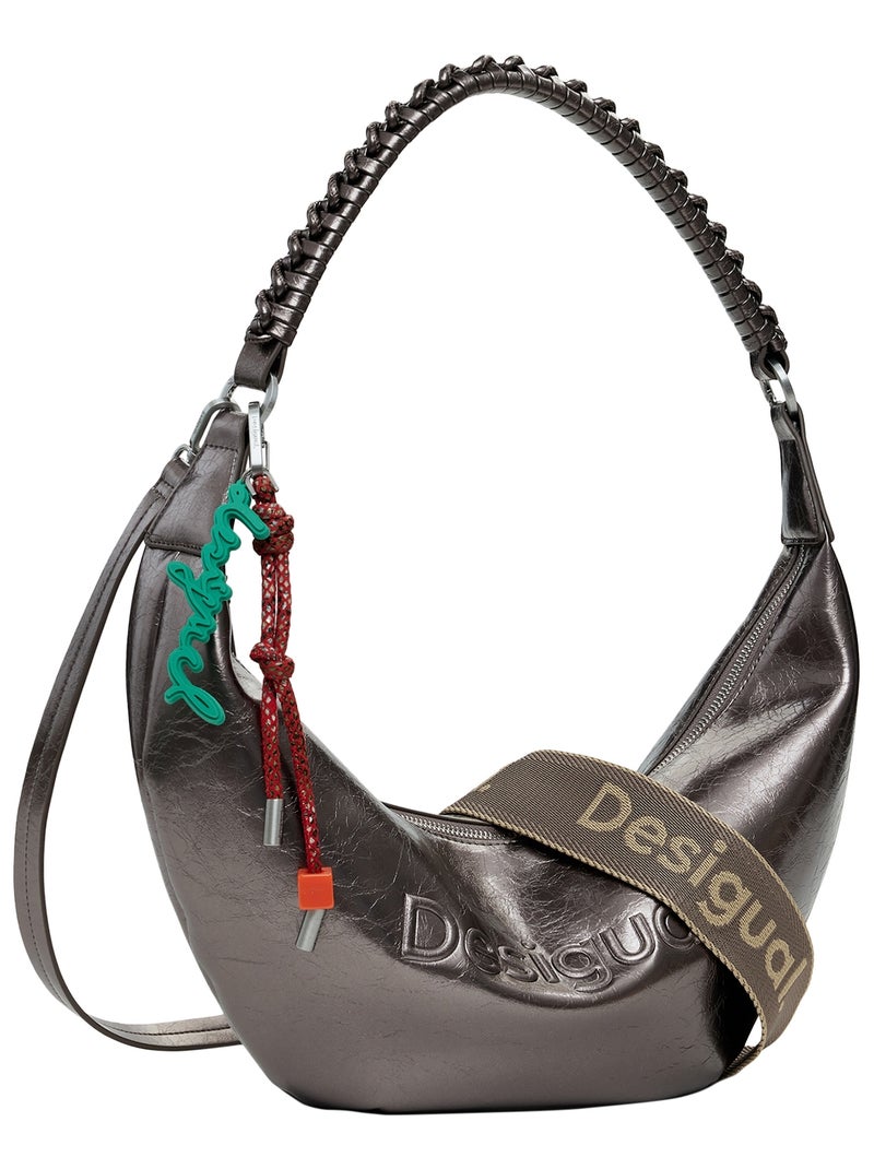 Sac à Main Desigual Half Logo Zante Argent - Kiabi
