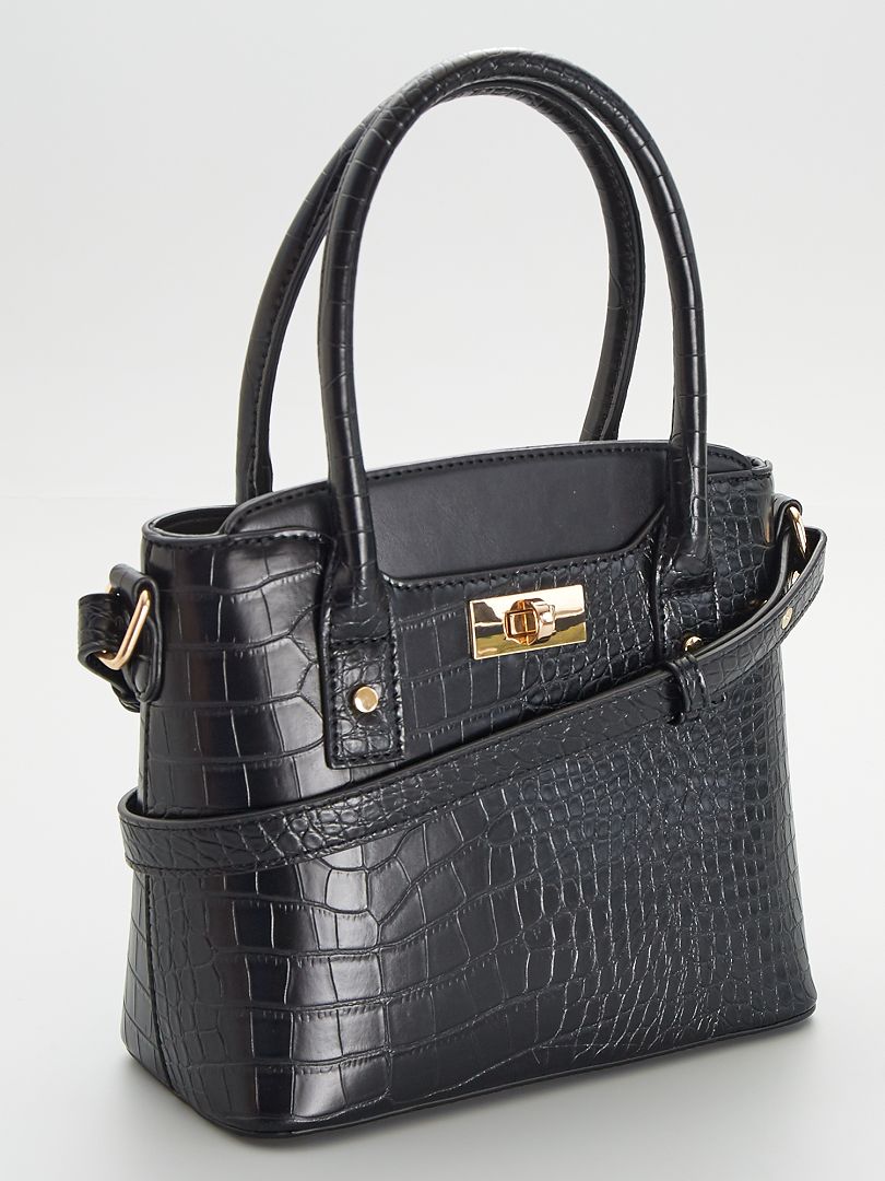 Sac ?� main effet croco - noir - Kiabi - 14.00�?�