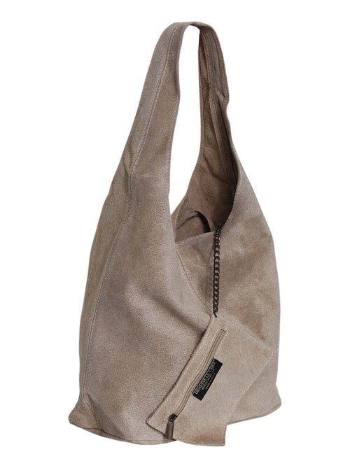 Sac à main en cuir nubuck daim SAM - Kiabi