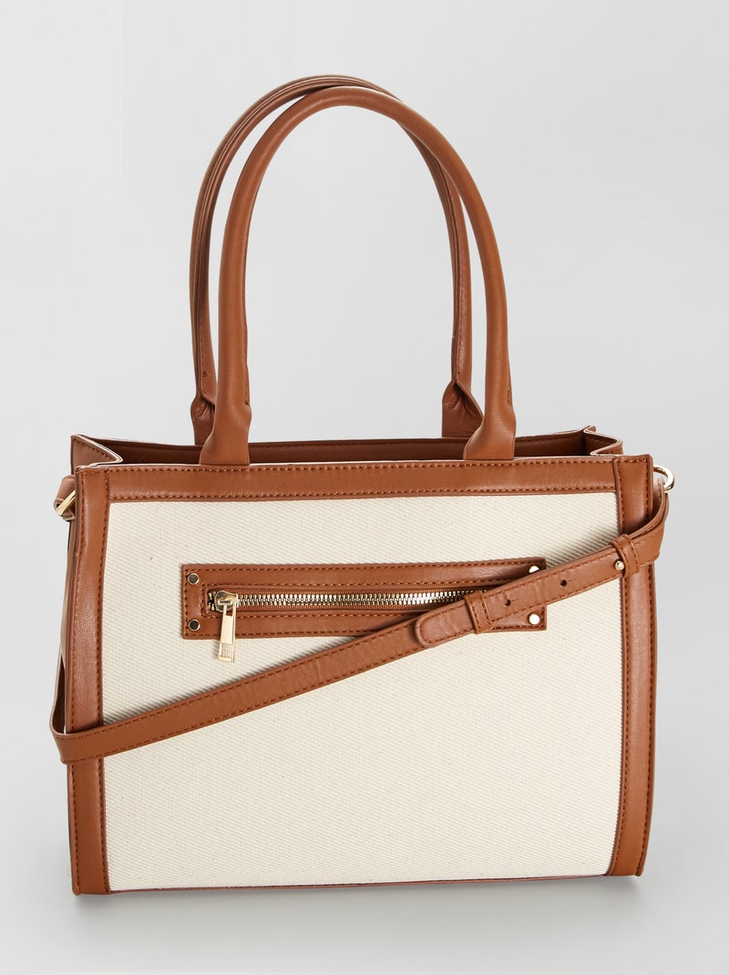 Sac à main en simili beige - Kiabi