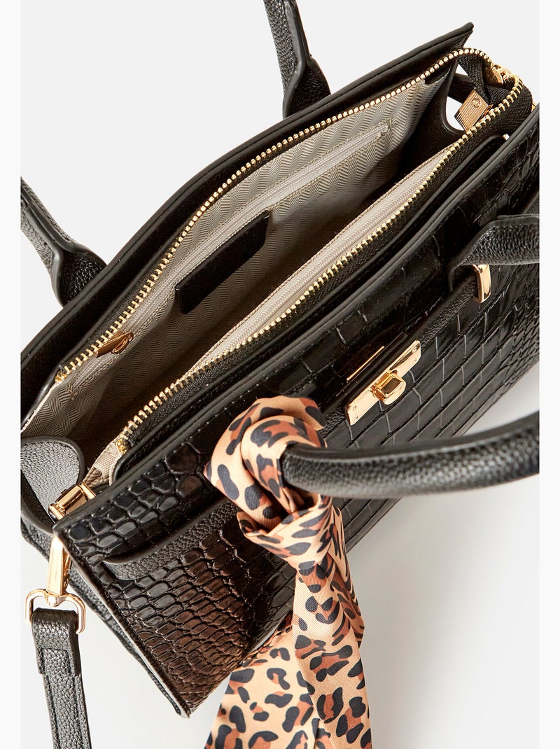 Sac à main esprit animalier - Damart Noir - Kiabi