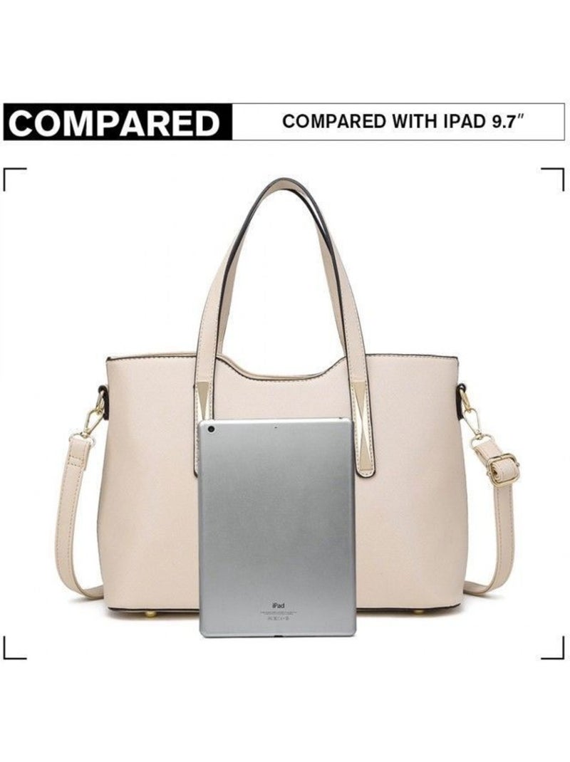 Sac à main femme lot de 2 avec pochette souple - miss lulu Beige - Kiabi