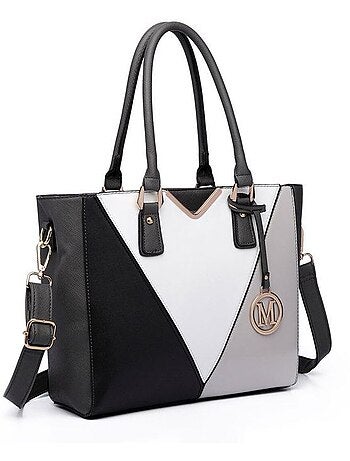 Sac à main forme v cuir pu semi-rigide 30x10x26 cm - miss lulu