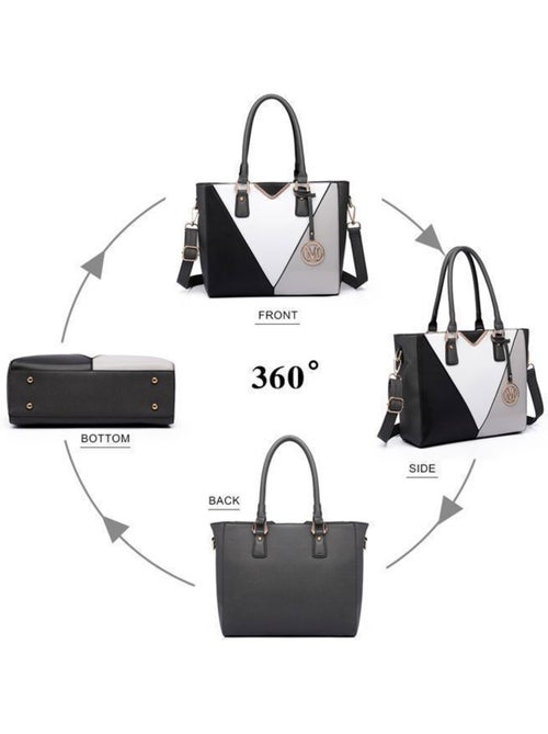 Sac à main forme v cuir pu semi-rigide 30x10x26 cm - miss lulu - Kiabi Sac à main forme v cuir pu semi-rigide 30x10x26 cm - miss lulu - Kiabi