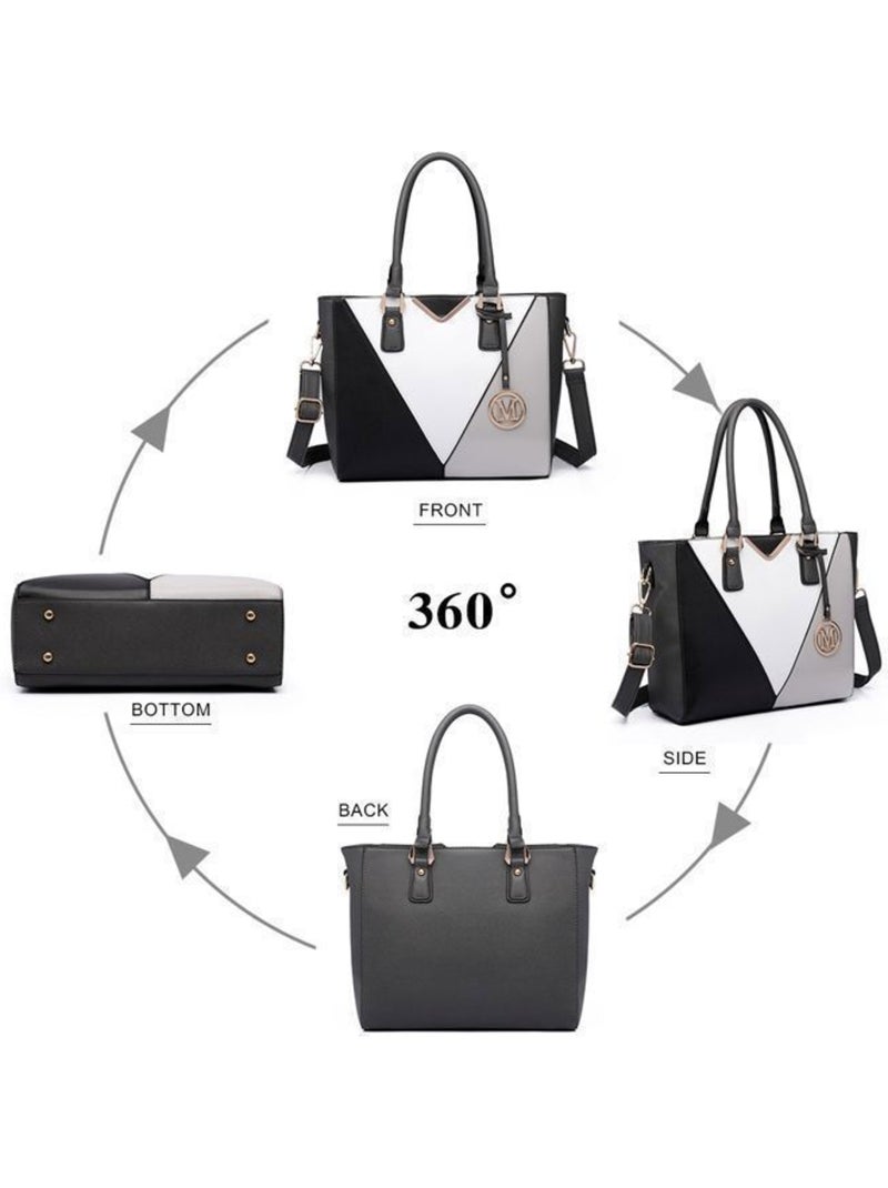 Sac à main forme v cuir pu semi-rigide 30x10x26 cm - miss lulu Noir - Kiabi