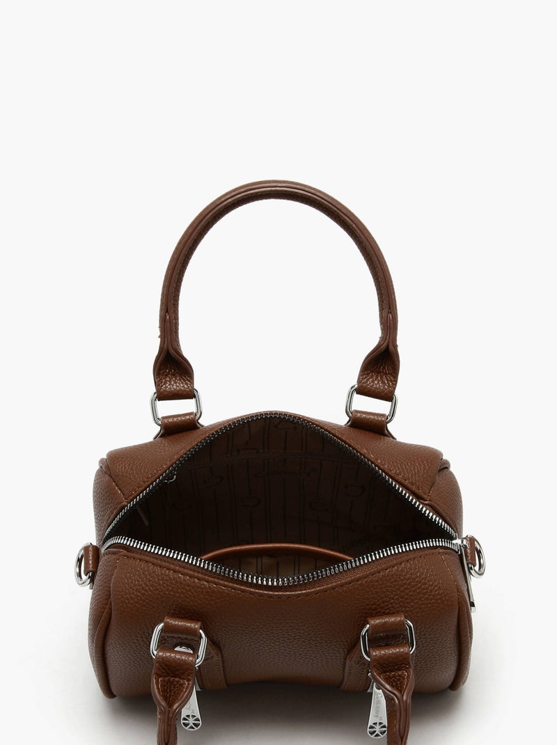 Sac À Main Grained Miniprix Toile Enduite Marron caramel - Kiabi