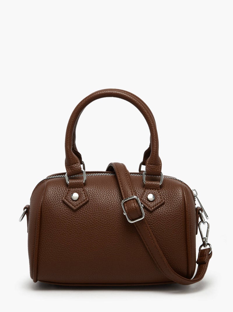 Sac À Main Grained Miniprix Toile Enduite Marron caramel - Kiabi