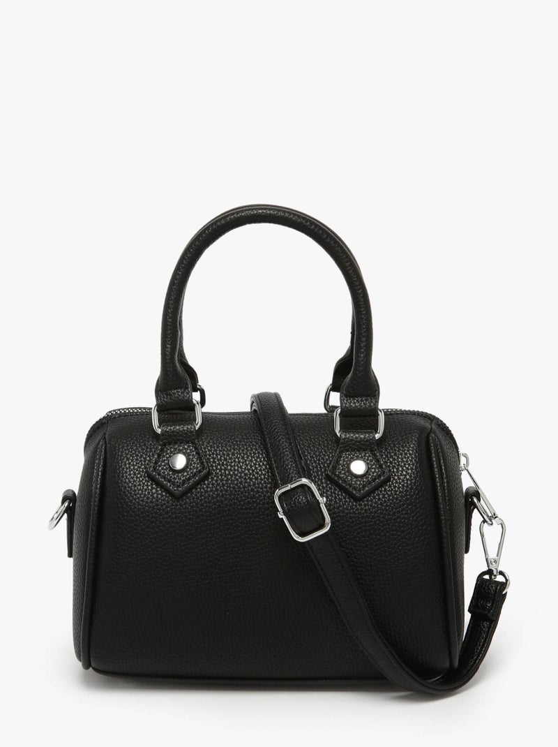 Sac À Main Grained Miniprix Toile Enduite Noir - Kiabi