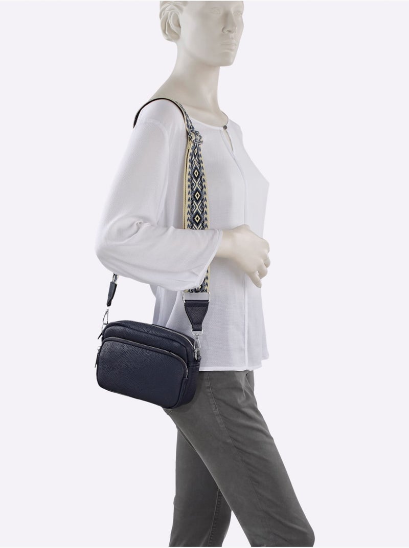 Sac à Main Imitation Cuir Souple - Taille Standard - helline Bleu marine - Kiabi