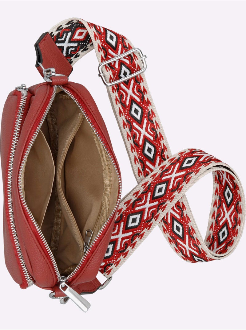 Sac à Main Imitation Cuir Souple - Taille Standard - helline Rouge - Kiabi