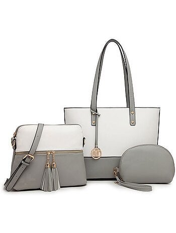 Sac à main lot de 3 pièces cuir artificiel logo m - miss lulu
