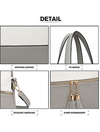 Sac à main lot de 3 pièces cuir artificiel logo m - miss lulu