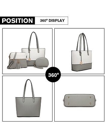 Sac à main lot de 3 pièces cuir artificiel logo m - miss lulu