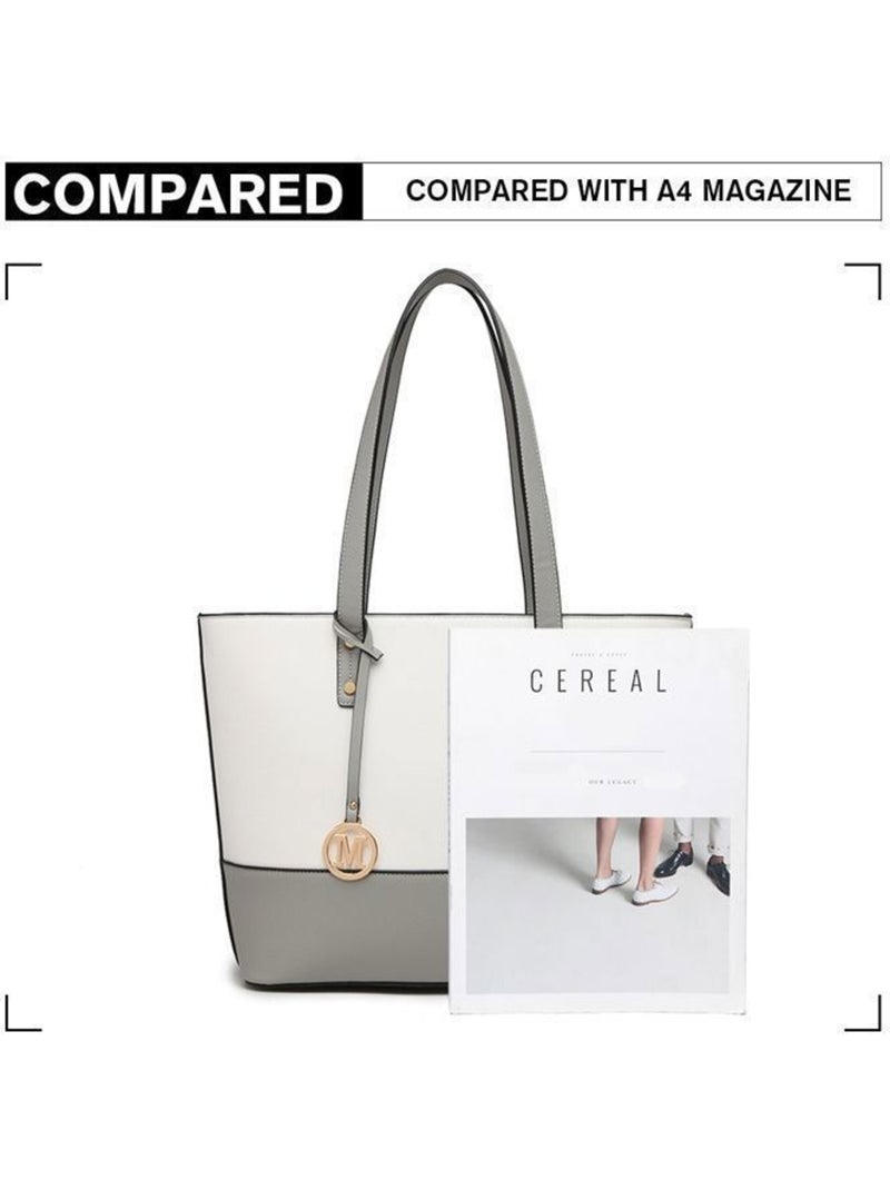 Sac à main lot de 3 pièces cuir artificiel logo m - miss lulu Gris - Kiabi