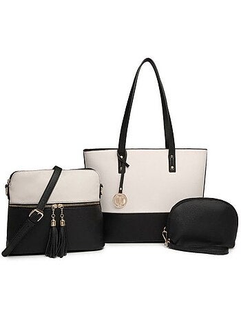 Sac à main lot de 3 pièces cuir artificiel logo m - miss lulu