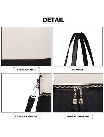 Sac à main lot de 3 pièces cuir artificiel logo m - miss lulu