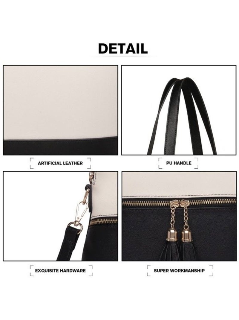 Sac à main lot de 3 pièces cuir artificiel logo m - miss lulu Noir - Kiabi