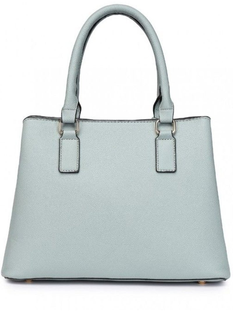 Sac à main poignée supérieure cuir pu 30,5x14x22 cm - miss lulu Bleu - Kiabi