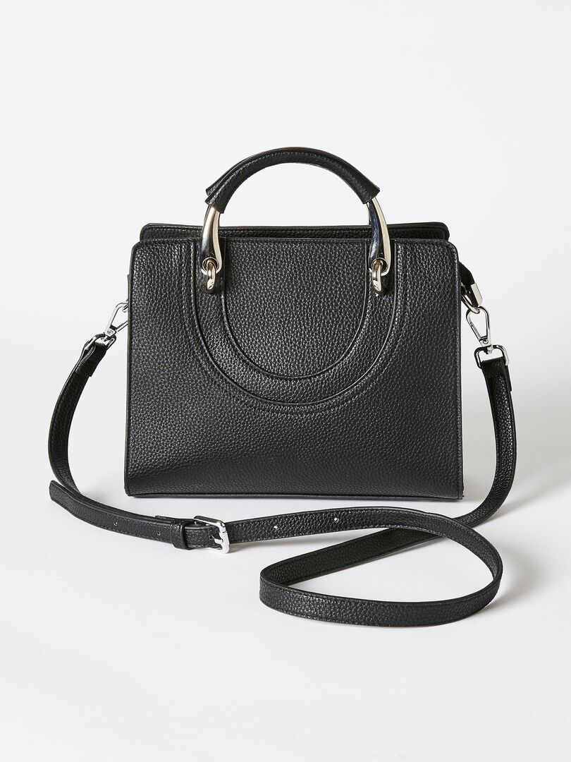 Sac à main noir rigide hotsell