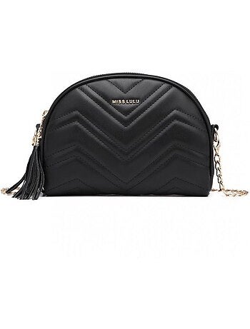 Sac à main style dôme design en v bandoulière chaîne - miss lulu