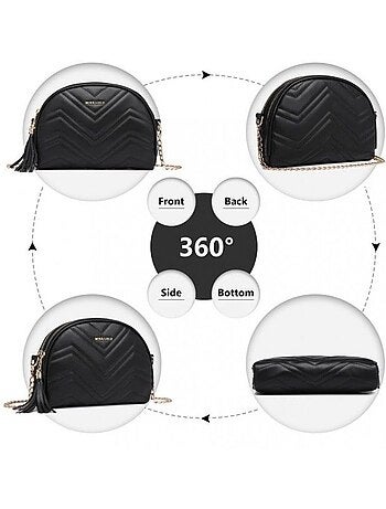 Sac à main style dôme design en v bandoulière chaîne - miss lulu