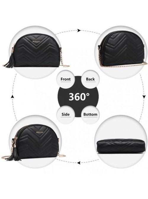 Sac à main style dôme design en v bandoulière chaîne - miss lulu - Kiabi Sac à main style dôme design en v bandoulière chaîne - miss lulu - Kiabi
