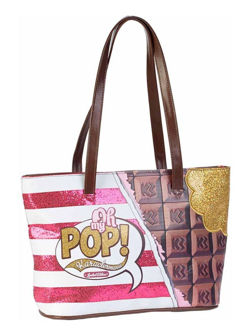 Sac à Main Tote - Oh My Pop! Chocolat - Rose - Taille Unique Rose - Kiabi
