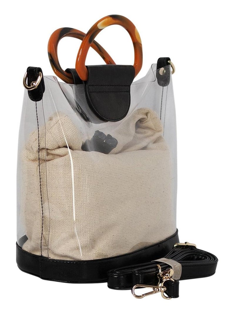 Sac à main transparent SHOPYS Noir - Kiabi