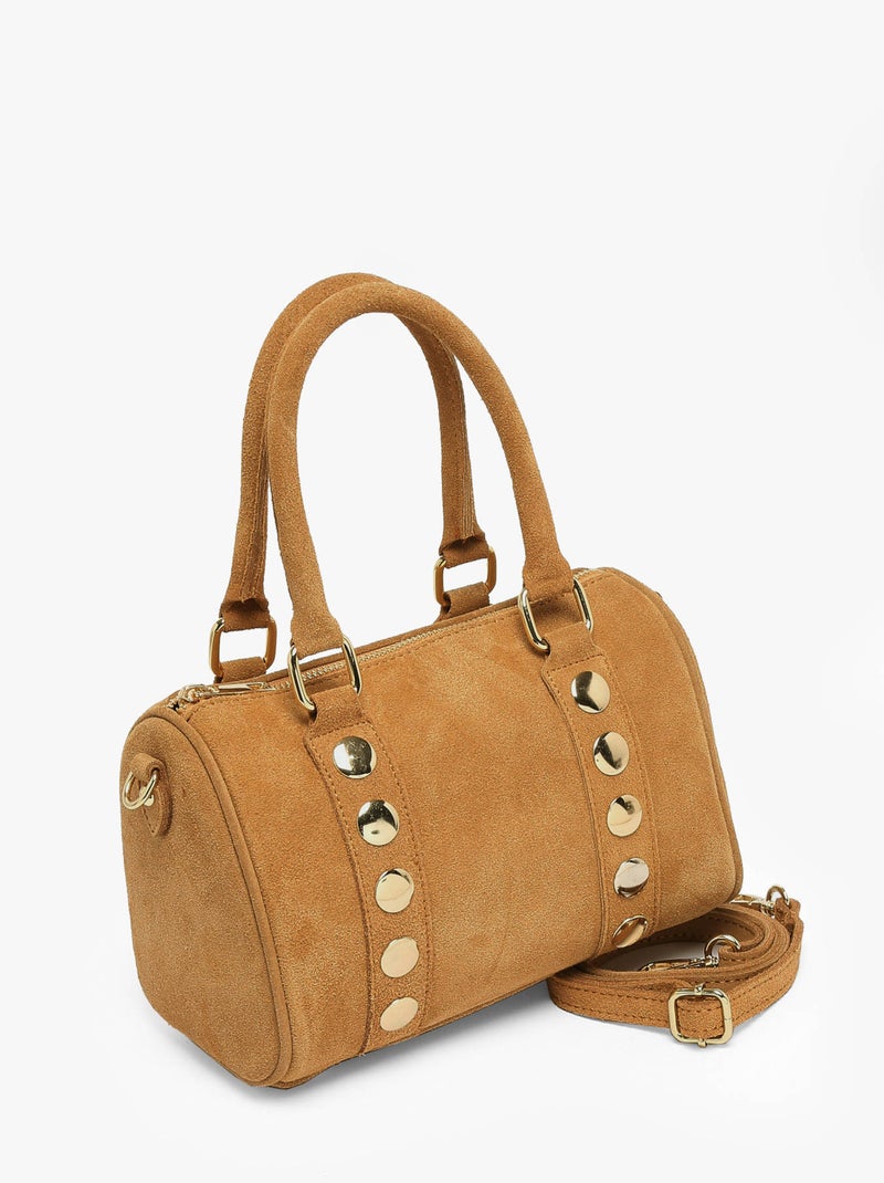 Sac À Main Velvet Cuir Milano Cuir De Vachette Marron tabac - Kiabi